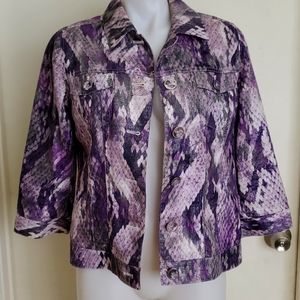 Chico's Linen and Cotton Purple/Silver Jacket Size 0